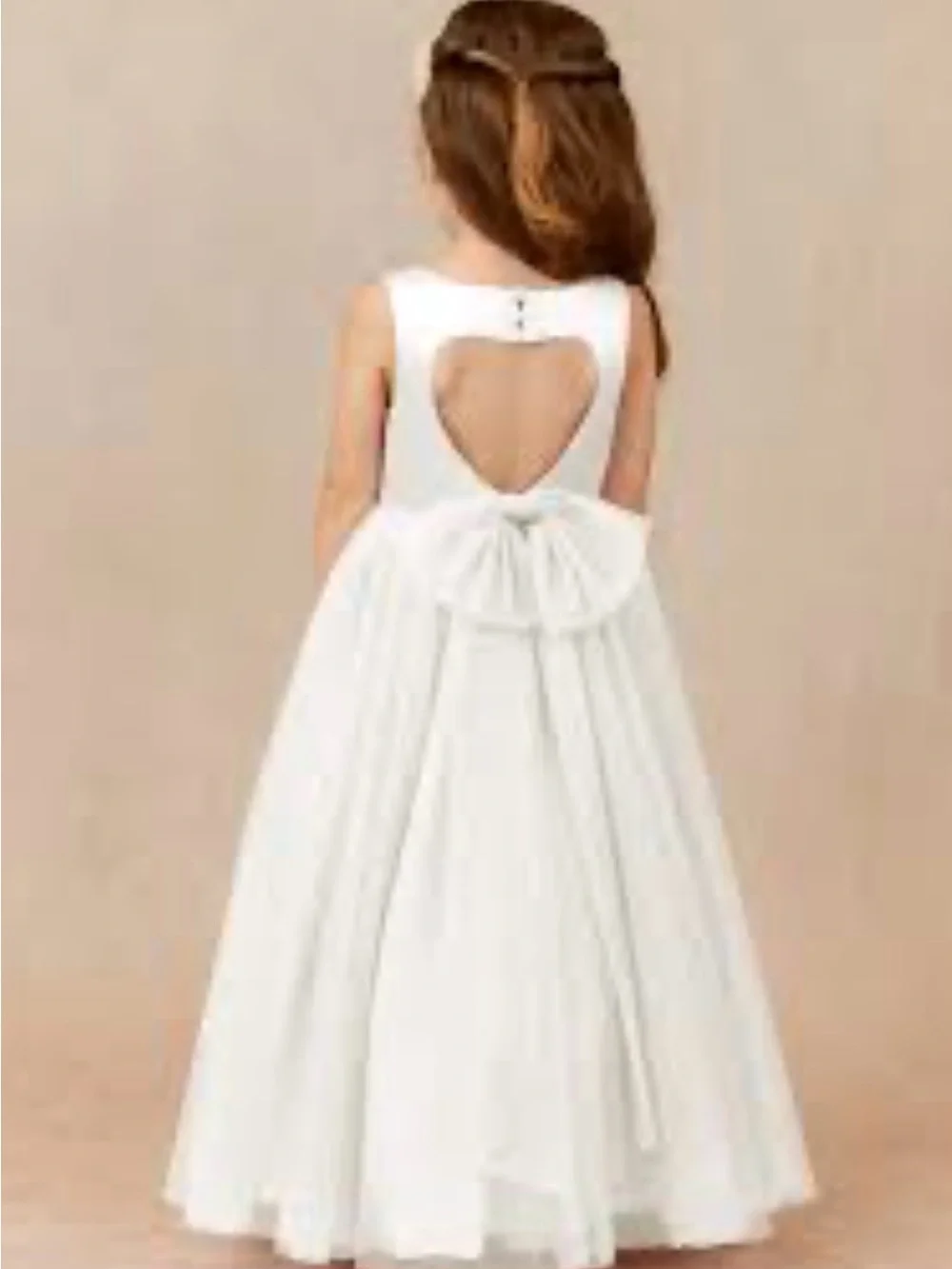 Azazie Muni Ivory A-line Bow Tulle Flower Girl Dress